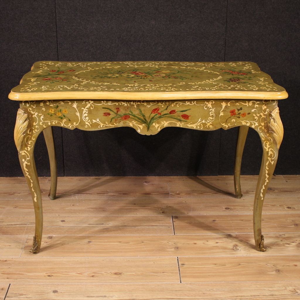 20th Century French Lacquered And Painted Writing Desk photo for sale