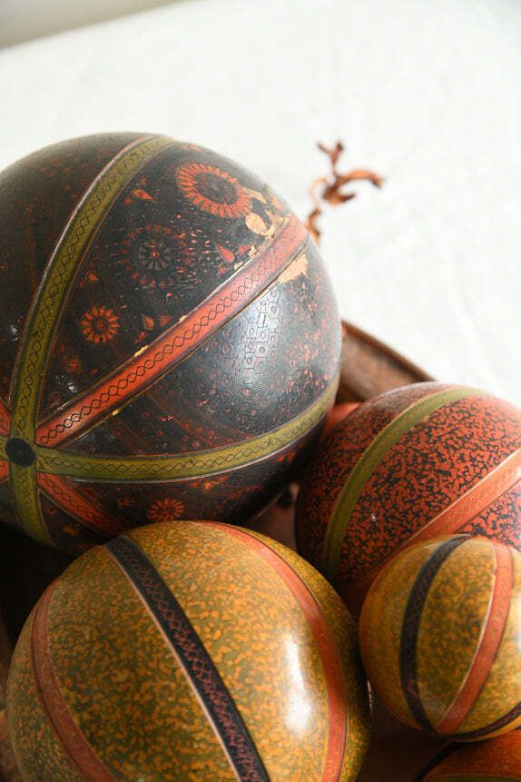 Antique Wooden Nesting Balls, 1800s photo vintage