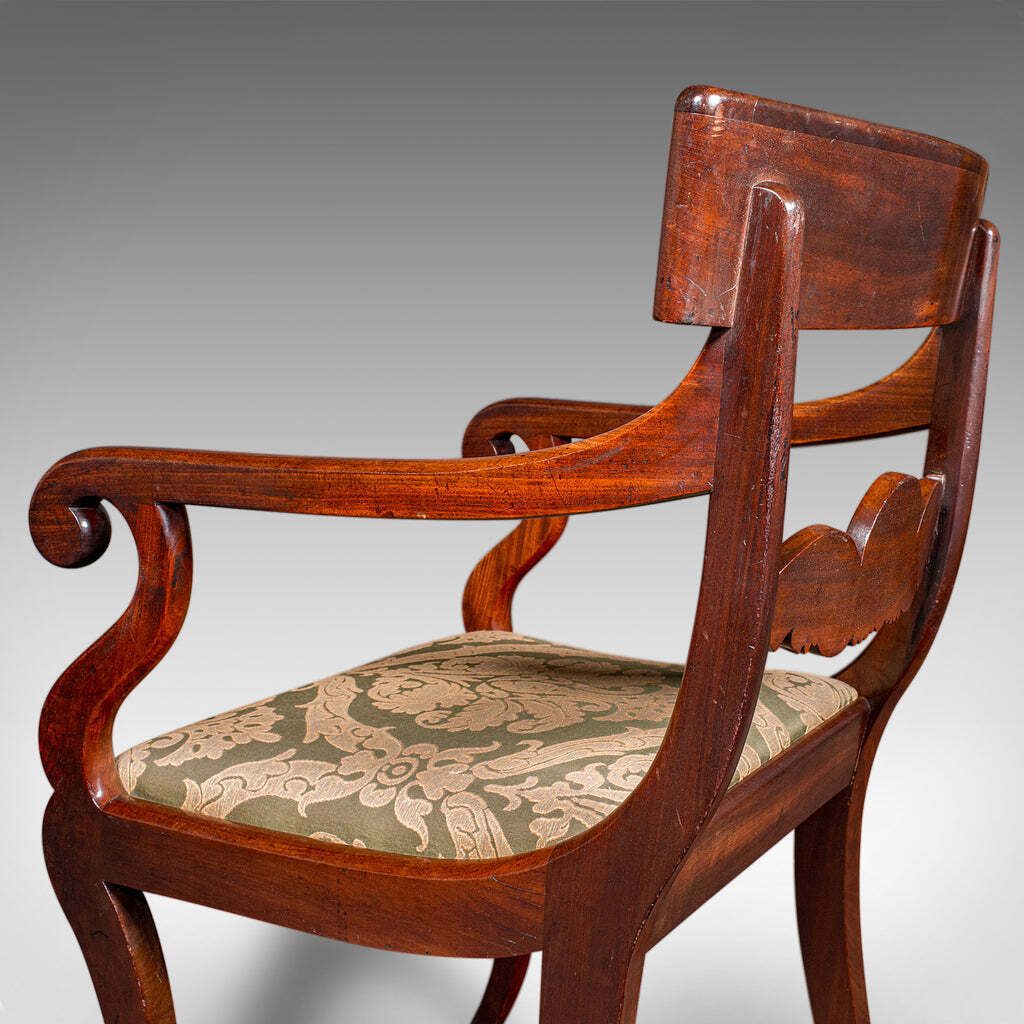 1330.0 Antique Elbow Chair, English Drawing Room Seat, Study, Bedroom Armchair, Regency photo