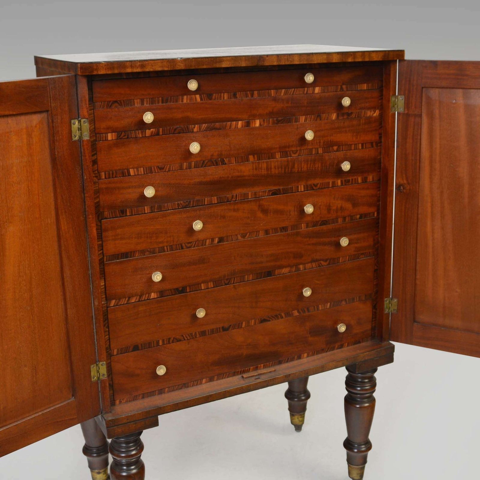Small Sheraton Mahogany Collector's Cabinet On Stand photo furniture