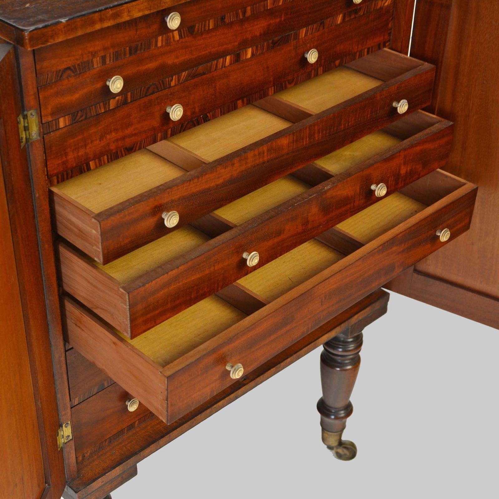 Small Sheraton Mahogany Collector's Cabinet On Stand photo 3650.0
