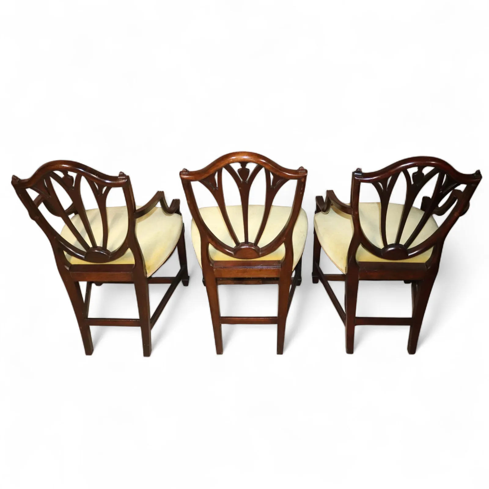Set Of 6 Antique Mahogany Sheraton Style Shield Back Dining Chairs photo Furniture