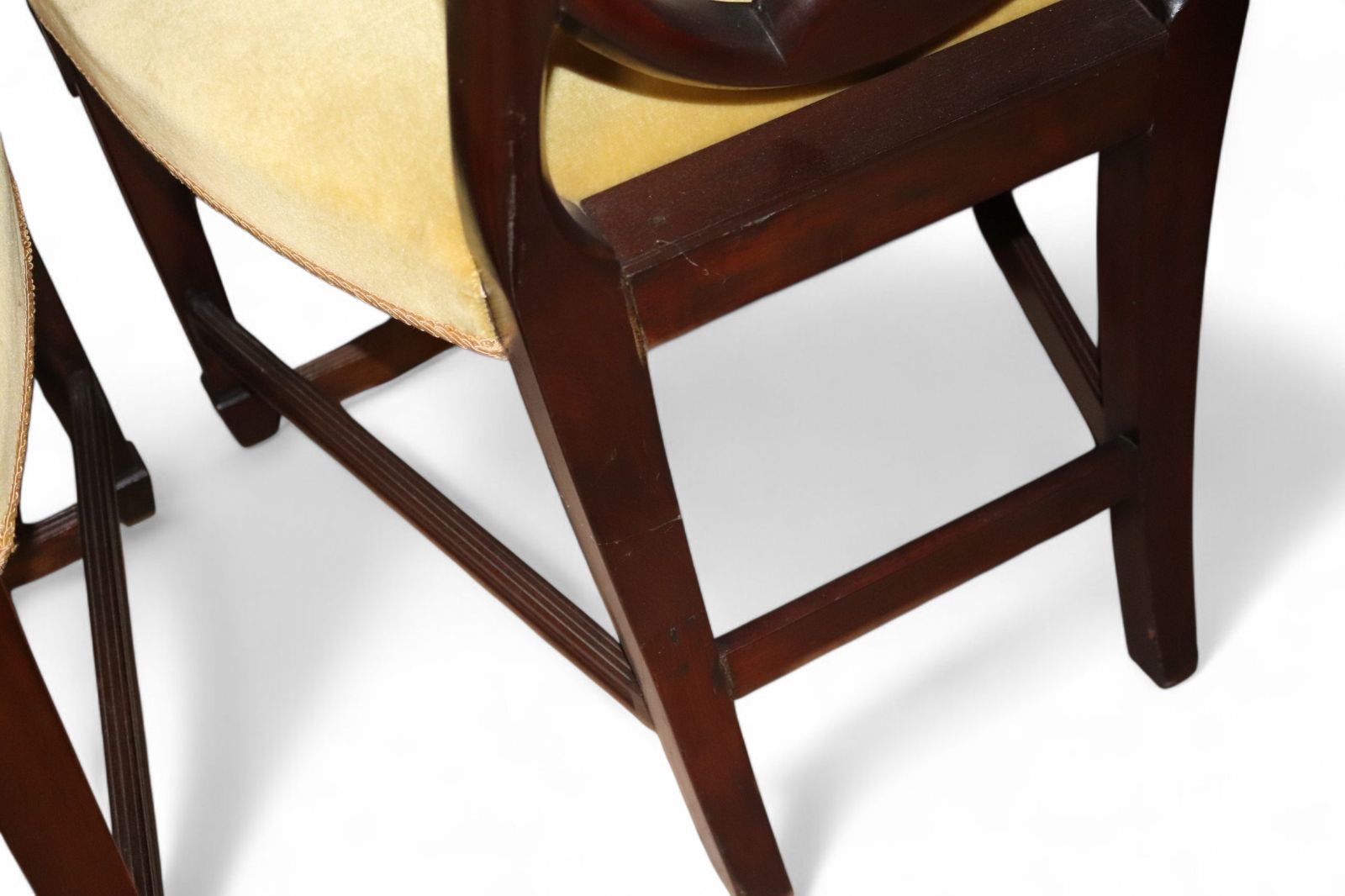 Set Of 6 Antique Mahogany Sheraton Style Shield Back Dining Chairs photo 395.0