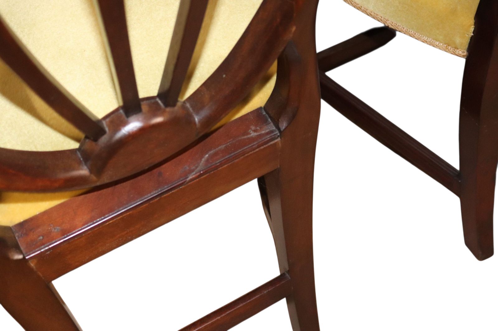 Set Of 6 Antique Mahogany Sheraton Style Shield Back Dining Chairs photo buy