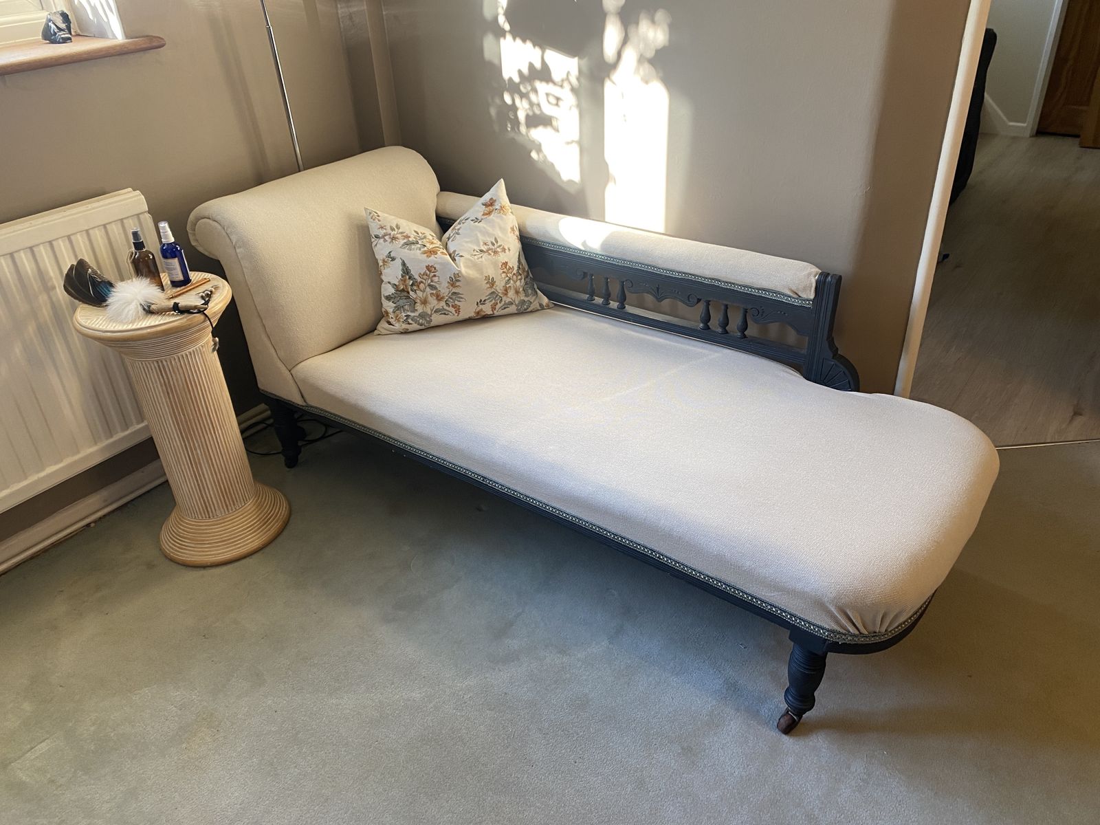 Late 19th/Early 20th Century Roll Back Chaise Longue *Re Covered