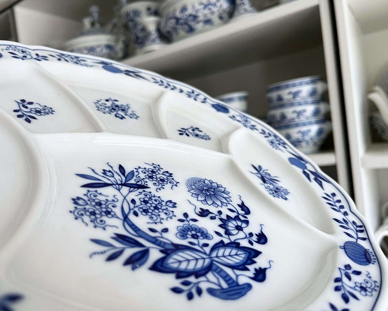 Blauw Uien Snackbord | 1 Stuk | Fonduebord Hutschenreuther photo Woonaccessoires