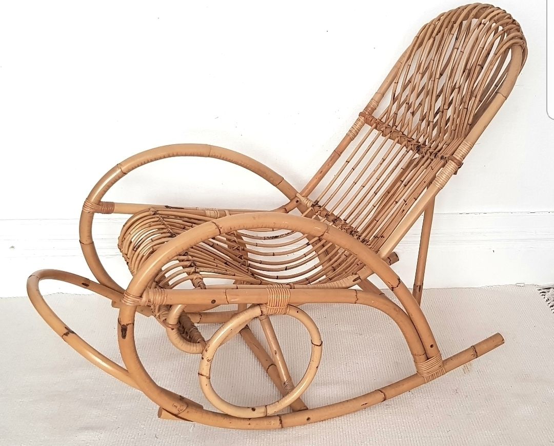 Mid Century Italian Bamboo Rocking Chair, Franco Albini. photo furniture