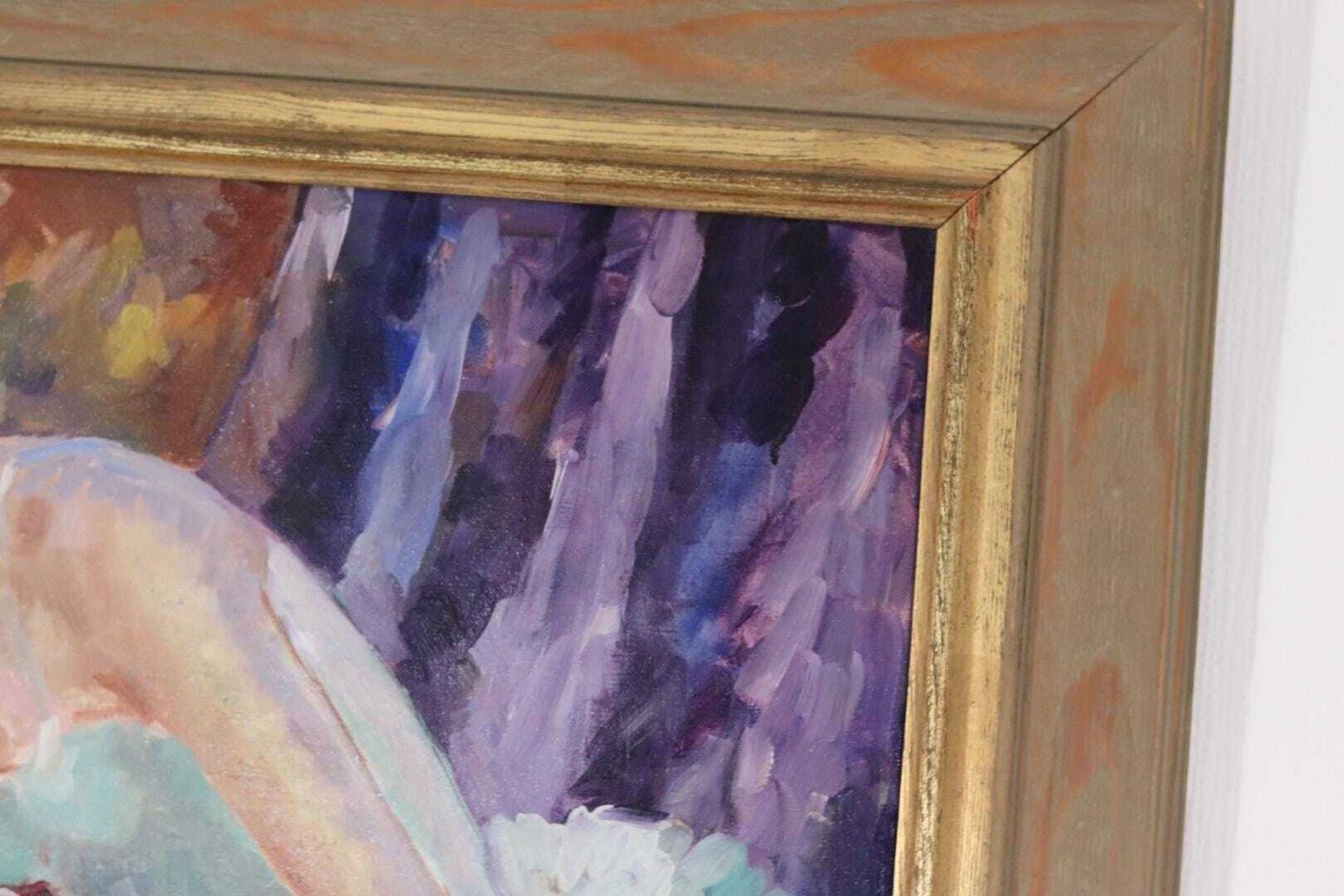 Original Large Oil On Canvas Painting – “Ballerina”–  Vintage & Framed (88 × 77 Cm / 34.6" × 30.3") photo 675.0