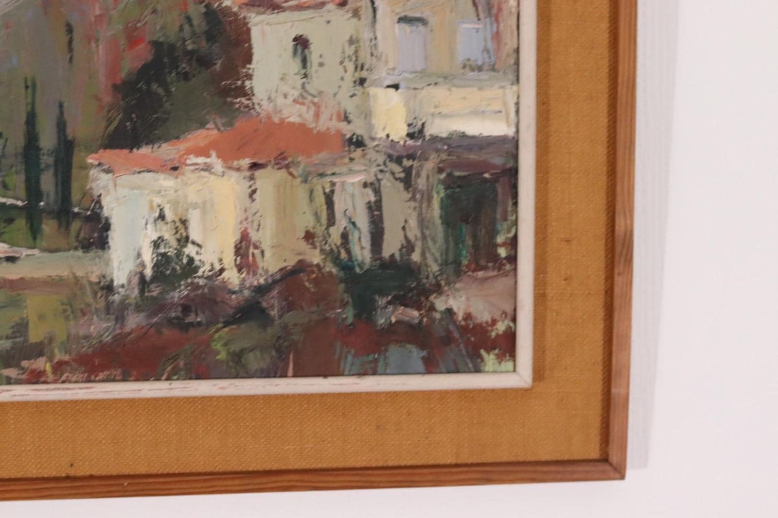 Original Mid Century Swedish Painting On Panel “Farm Motif” By Owe Wessbohn Vintage & Framed – 53 × 83 Cm (20.9" × 32.7") photo Art