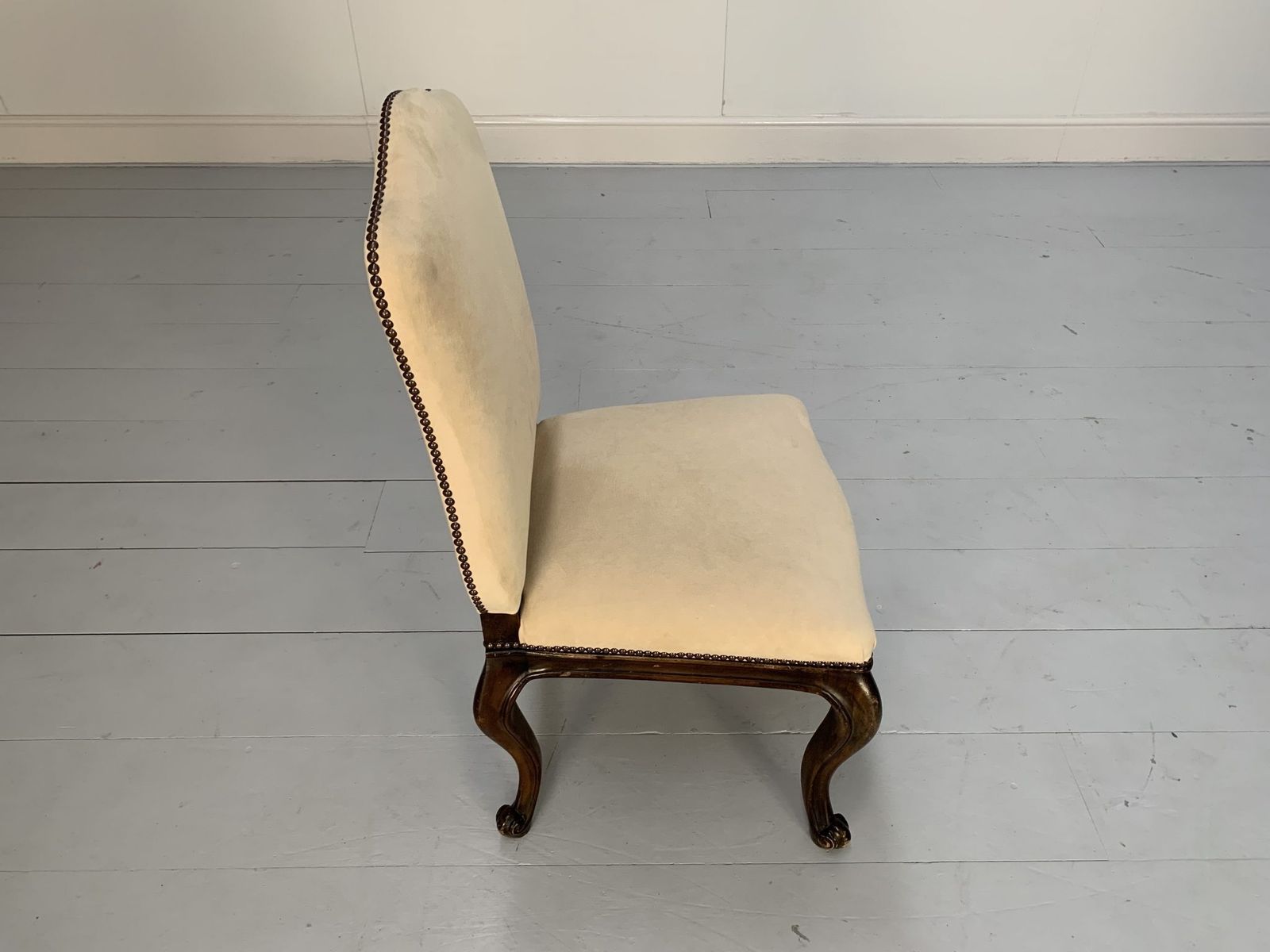 Suite Of 8 Ralph Lauren “Noble Estate” Dining Chairs – In Ivory Suede photo buy