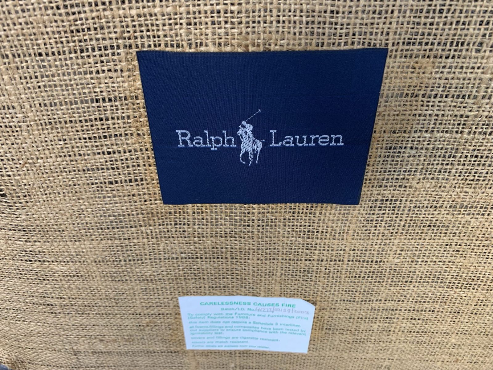 photo vintage Suite Of 8 Ralph Lauren “Noble Estate” Dining Chairs – In Ivory Suede