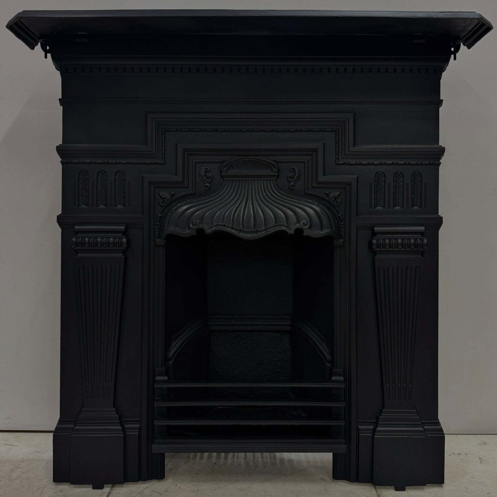 photo for sale Antique Cast Iron Combination Fireplace