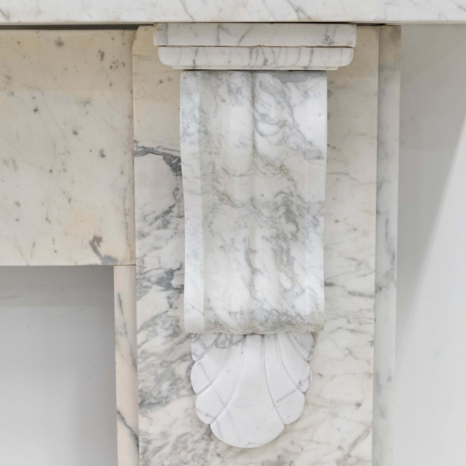 Large Antique Victorian Pencilvein Marble Corbel Fireplace Surround photo vintage