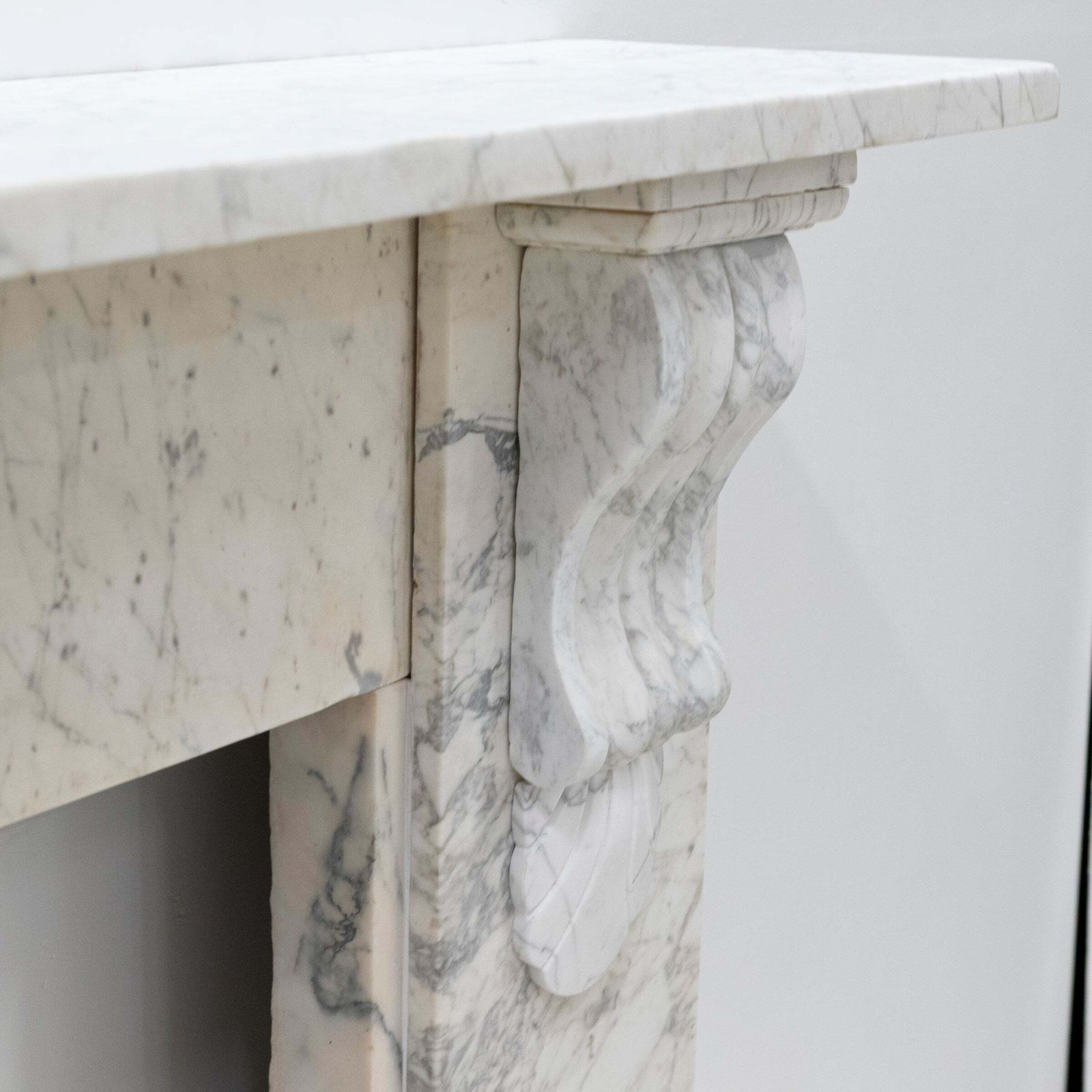 photo for sale Large Antique Victorian Pencilvein Marble Corbel Fireplace Surround