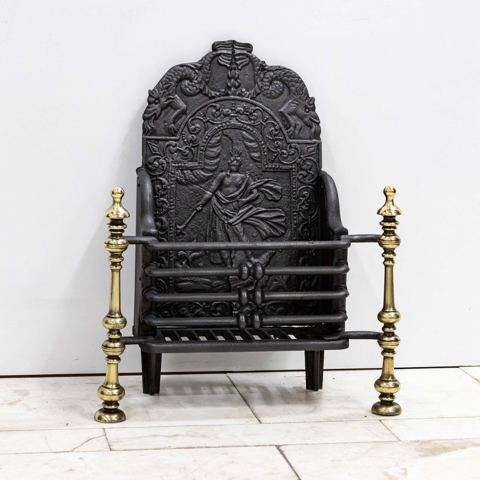 Antique Georgian Fire Basket With Brass Finials photo furniture