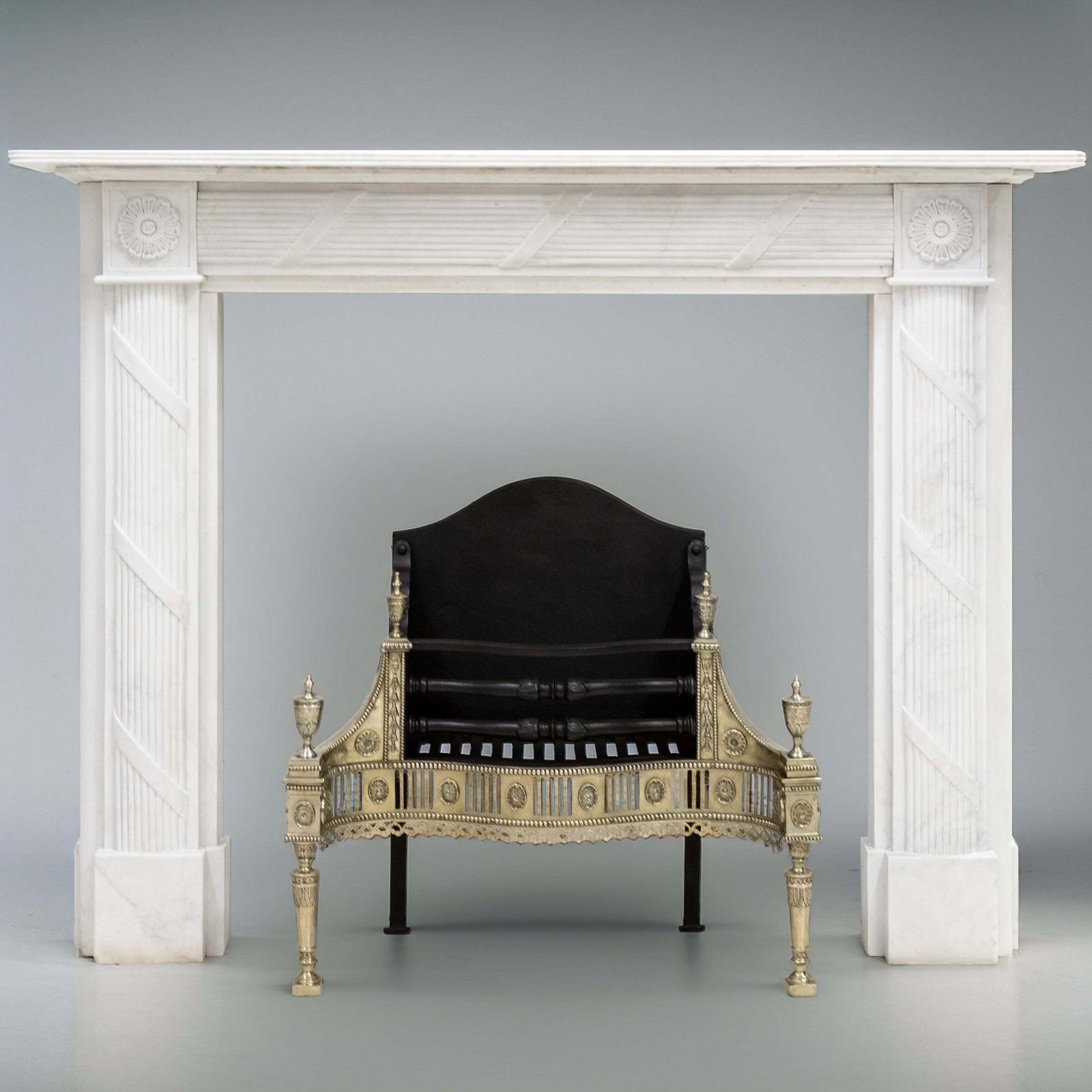 Reclaimed Regency Style White Marble Surround