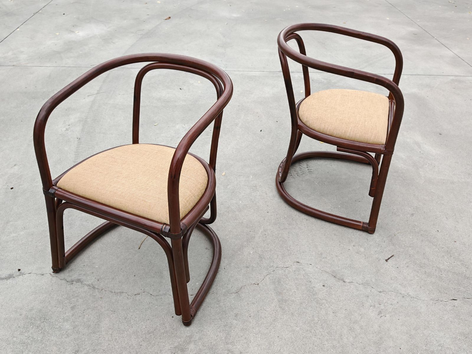 Set Of 6 Bamboo Armchairs For A Dining Room, Italy 1970s photo buy