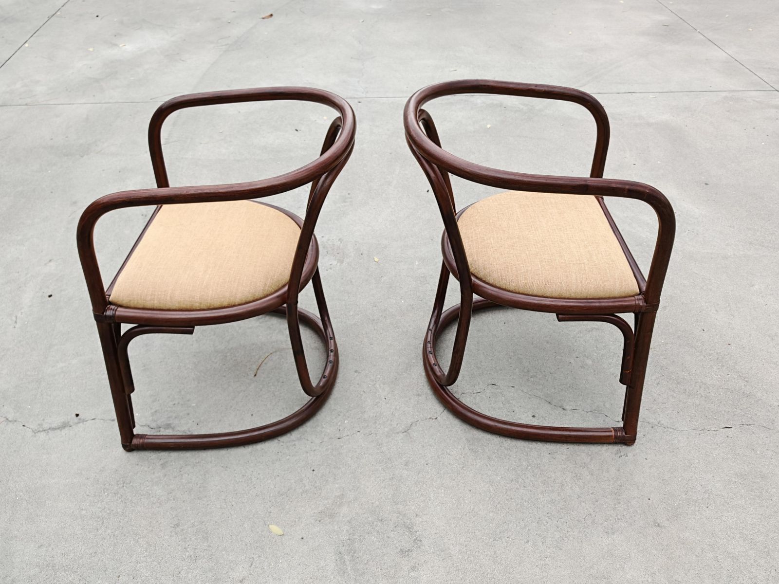 Furniture Set Of 6 Bamboo Armchairs For A Dining Room, Italy 1970s photo