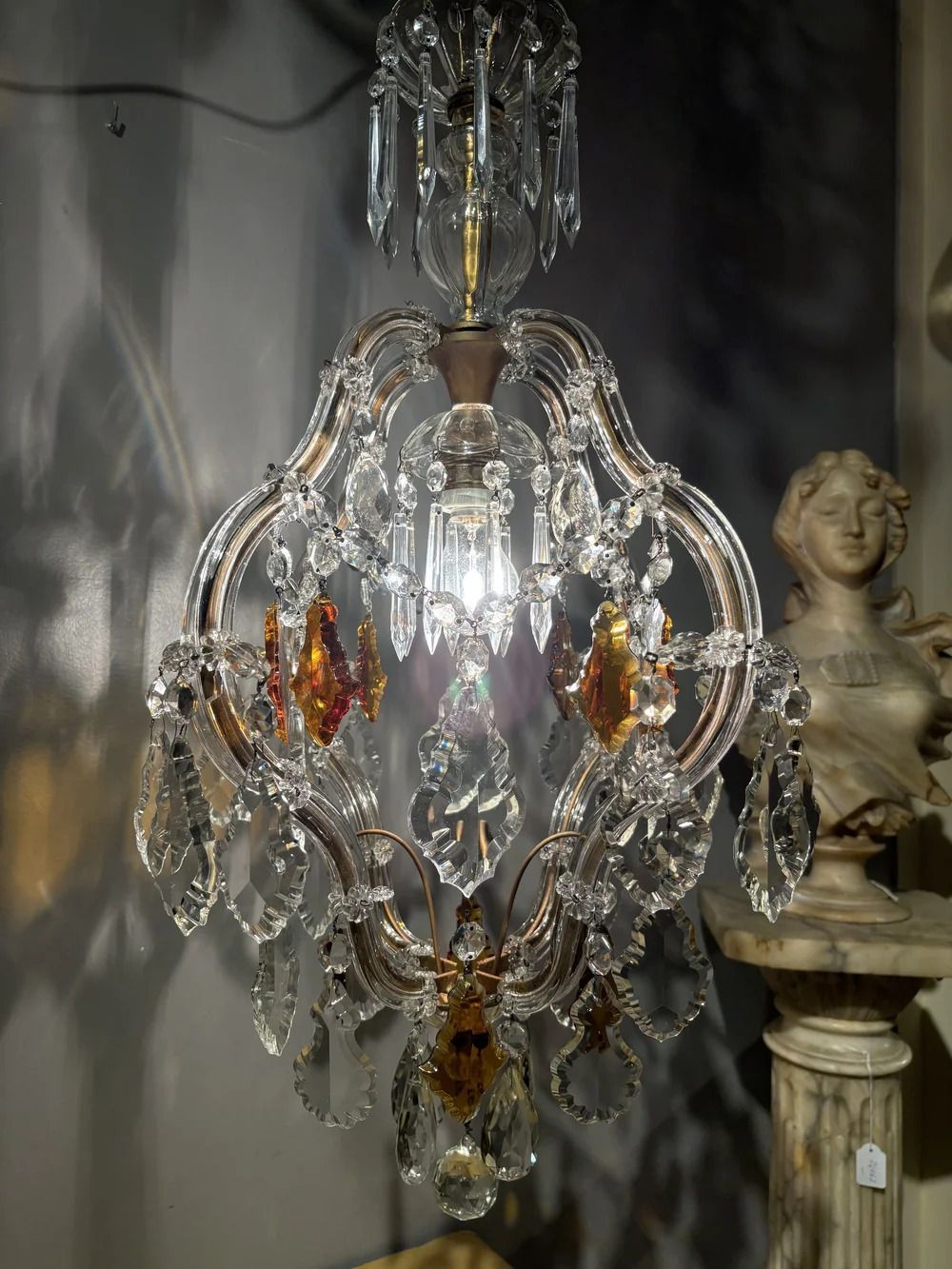 photo furniture Italian Mid Century Maria Theresa Crystal Chandelier
