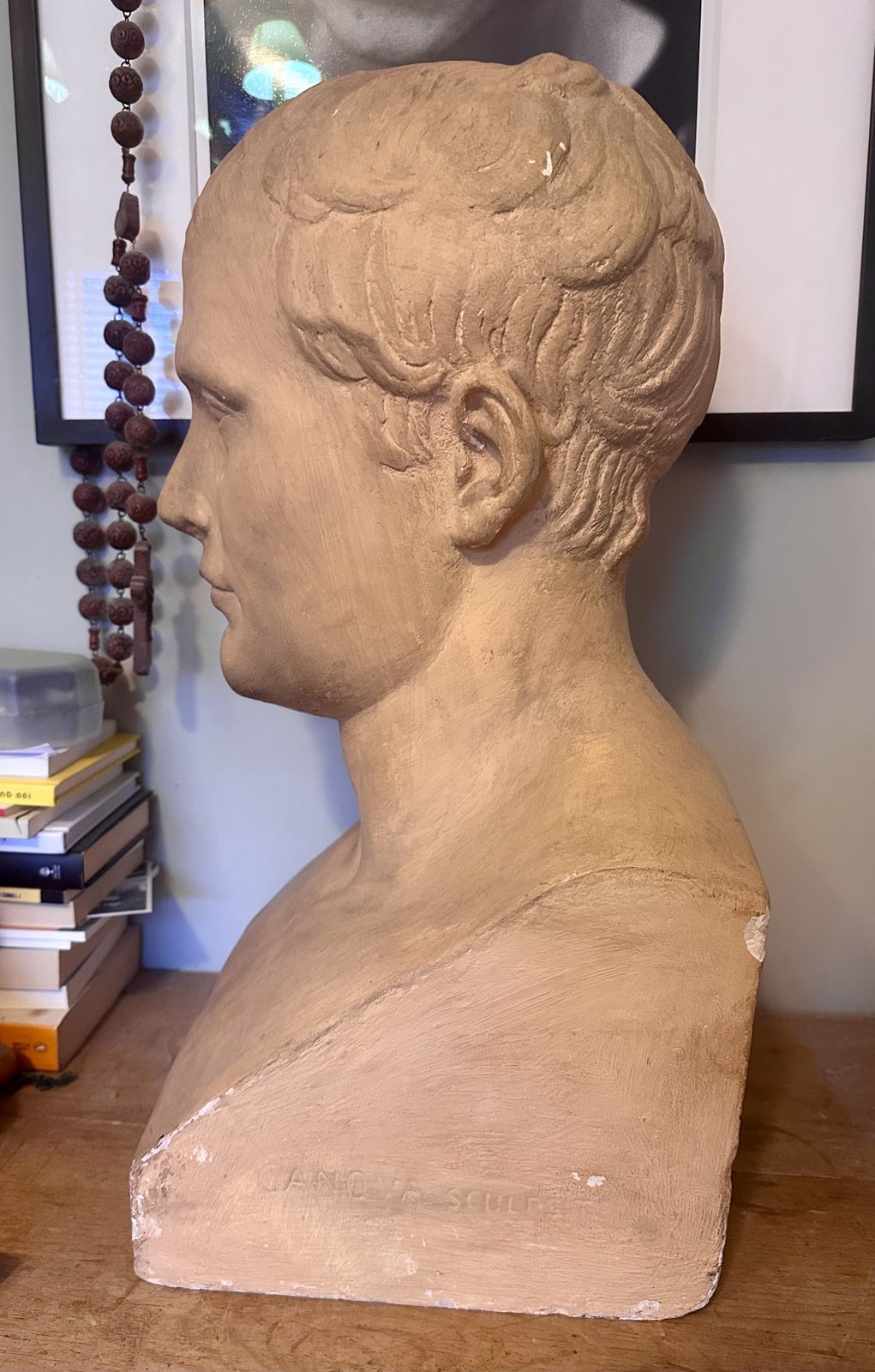 Monumental 19th Century French Patinated Plaster Bust Of Napoleon photo for sale