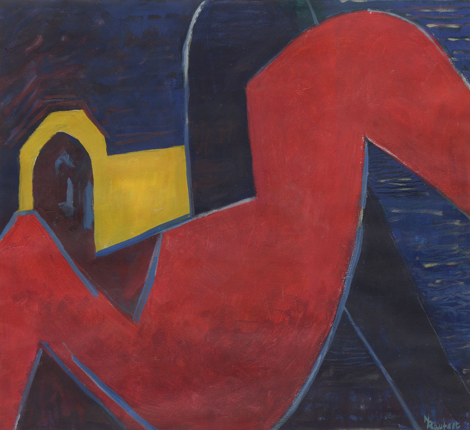 Wonderful Intensely Coloured Abstract Painting, Signed And Framed photo furniture