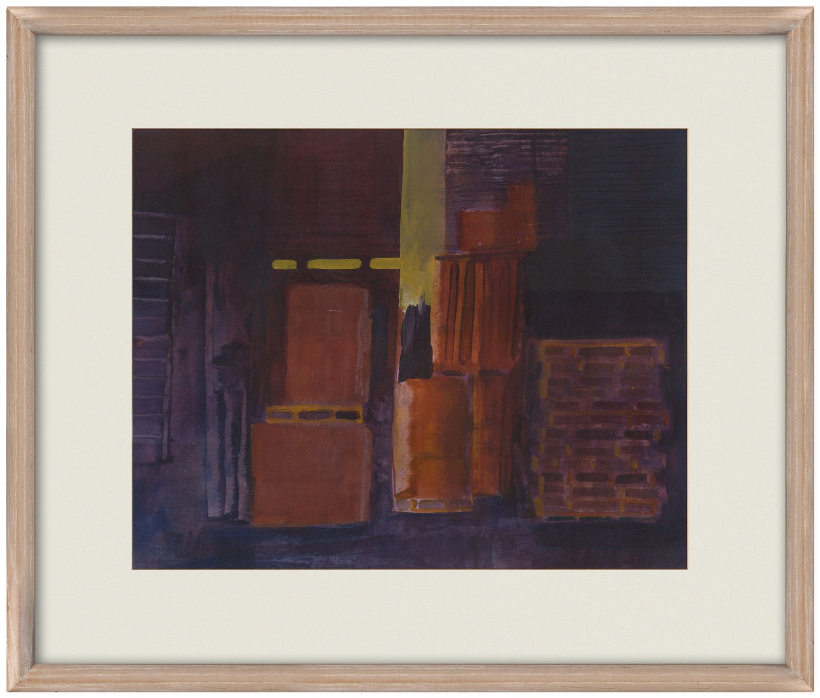 Moody Abstract Landscape Painting, Framed And Signed