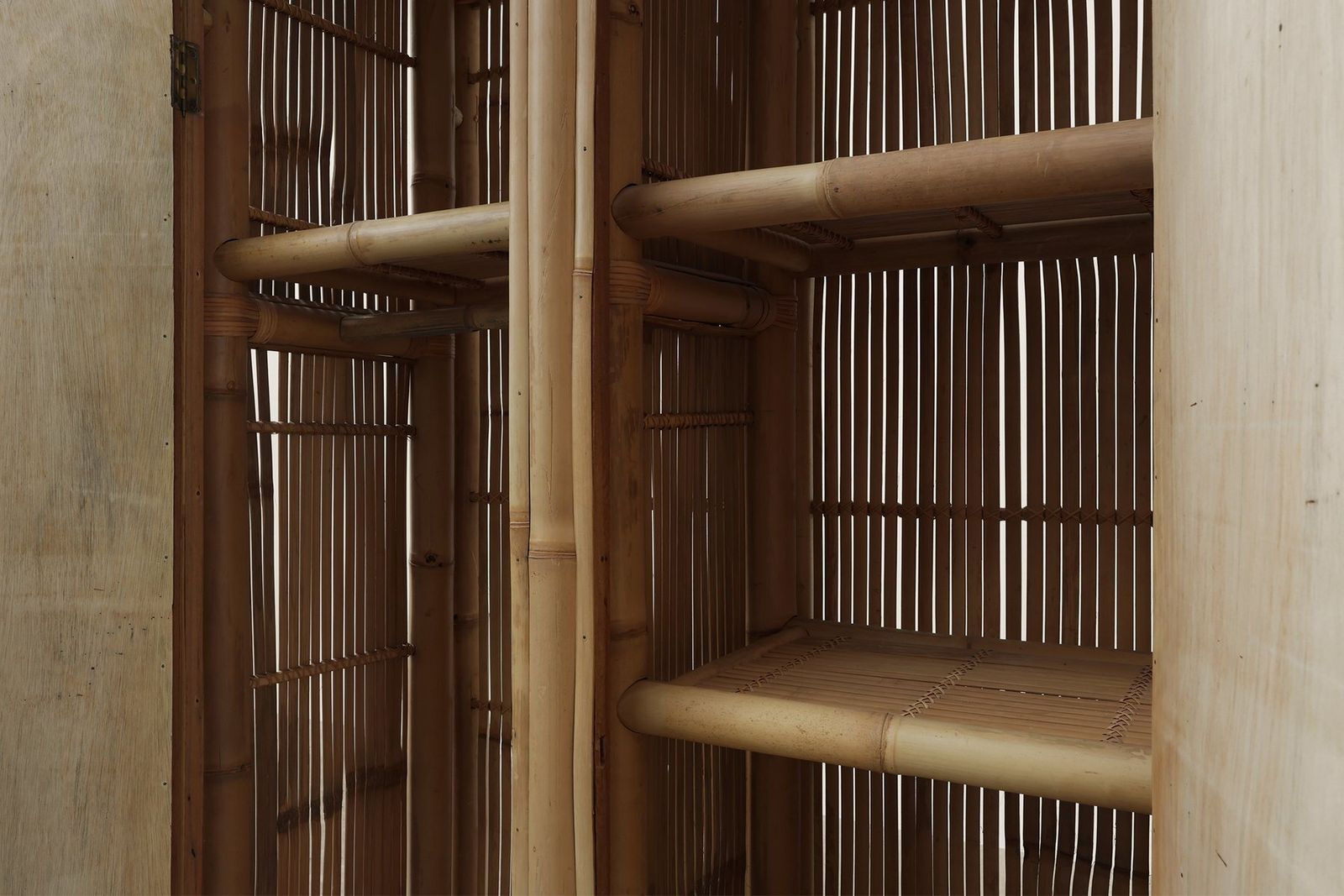 photo for sale Mid Century Bamboo And Rattan Wardrobe, Italy, 1960s
