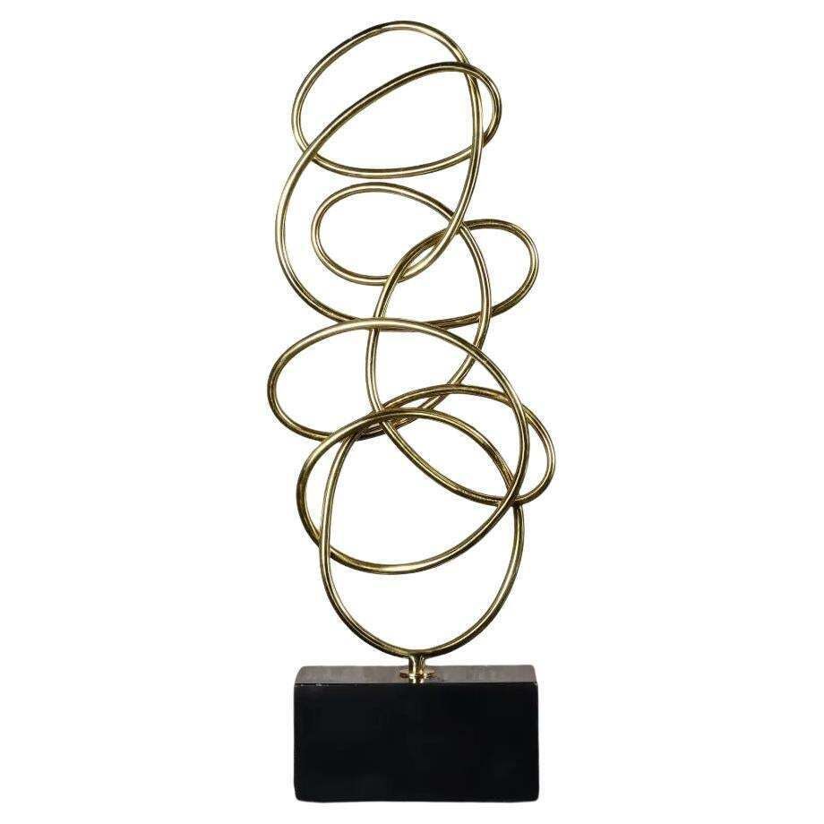 Spiral Sculpture In Gilded Bronze, Contemporary Style