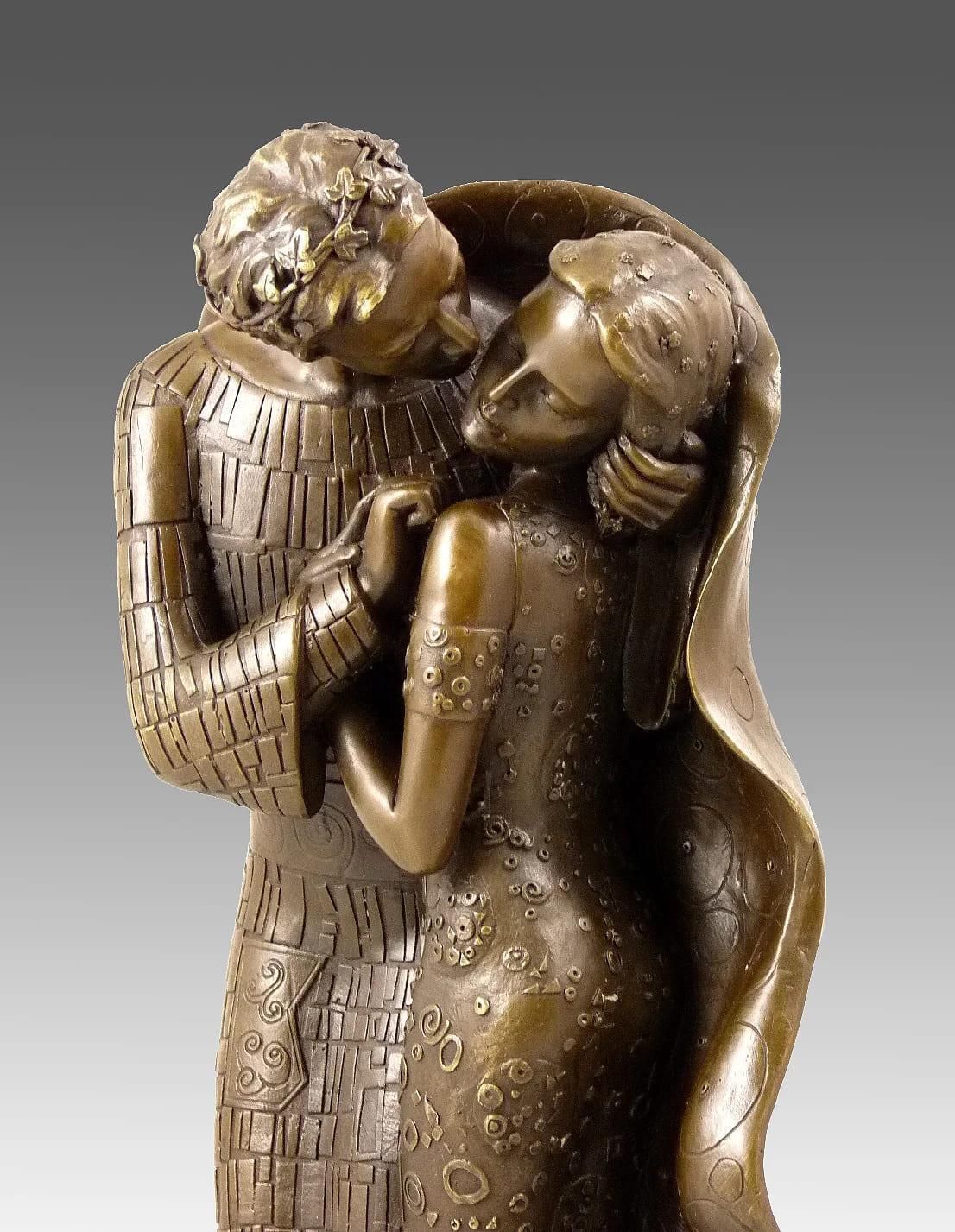 The Kiss – Stunning Bronze Sculpture Inspired By Gustav Klimt photo furniture