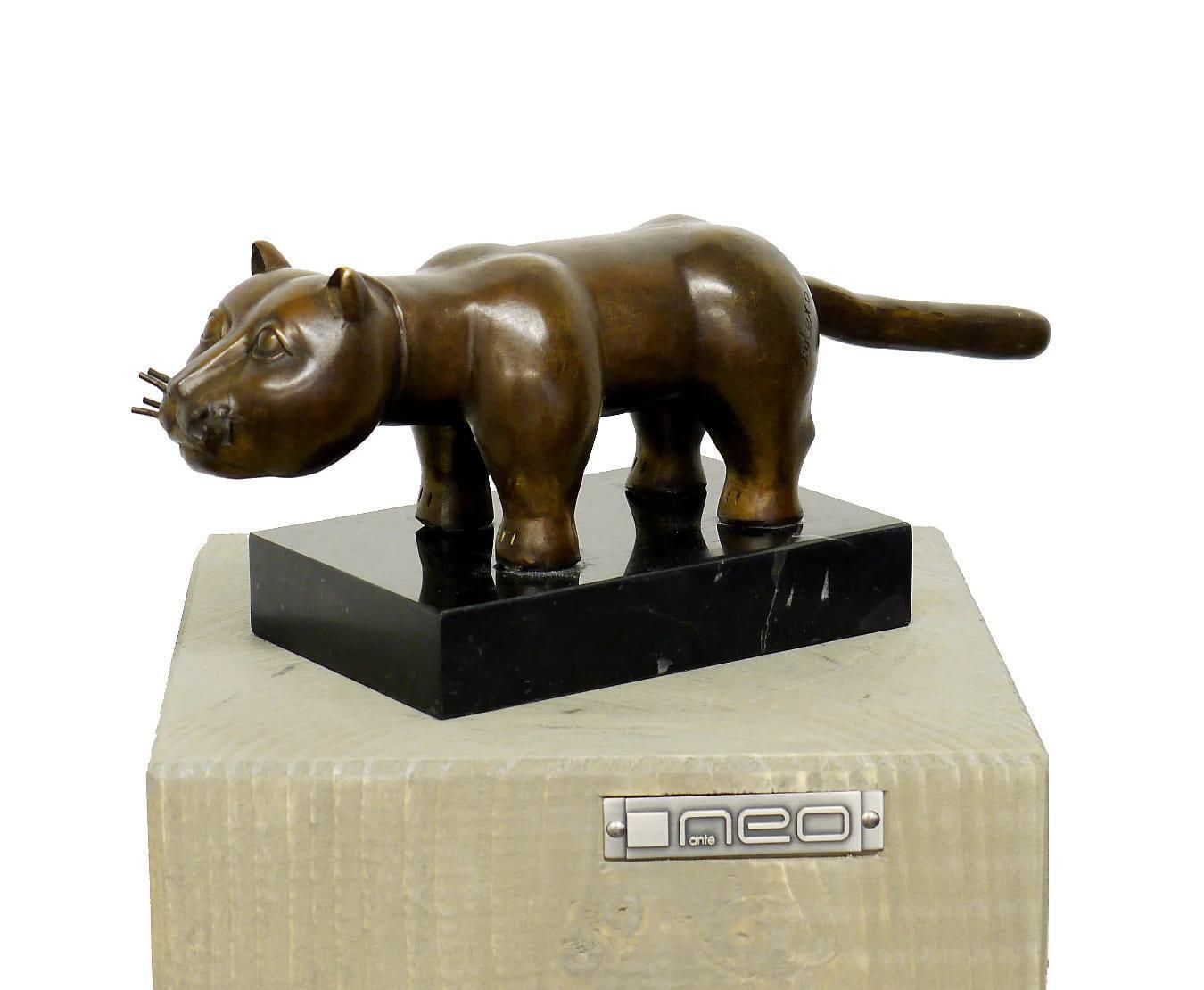 Bronze Sculpture – El Gato – In The Style Of Fernando Botero photo furniture
