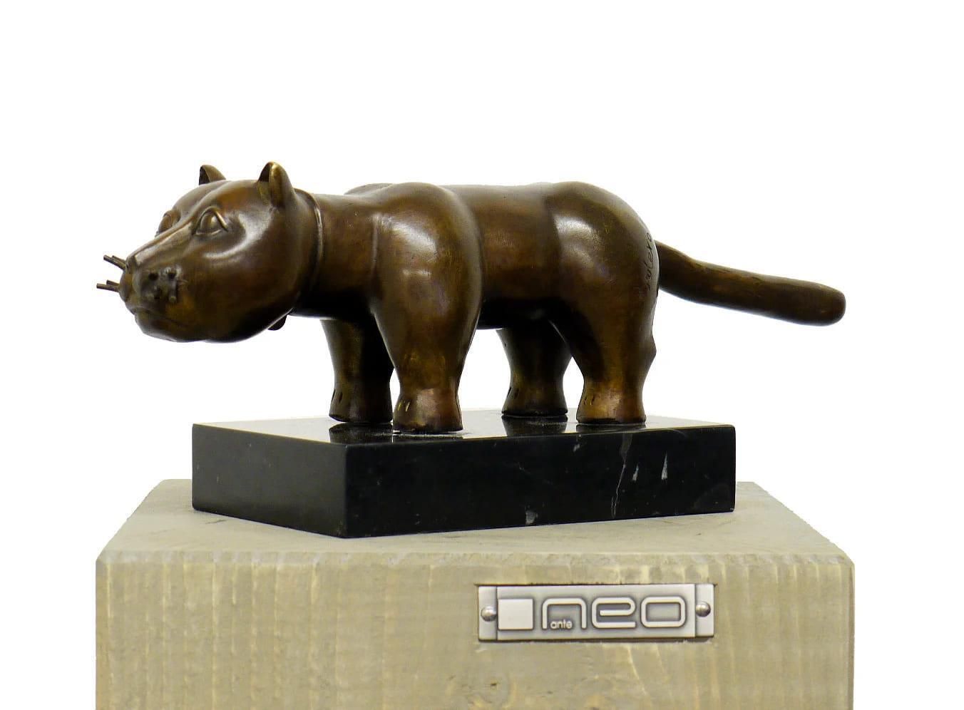 Bronze Sculpture – El Gato – In The Style Of Fernando Botero photo for sale