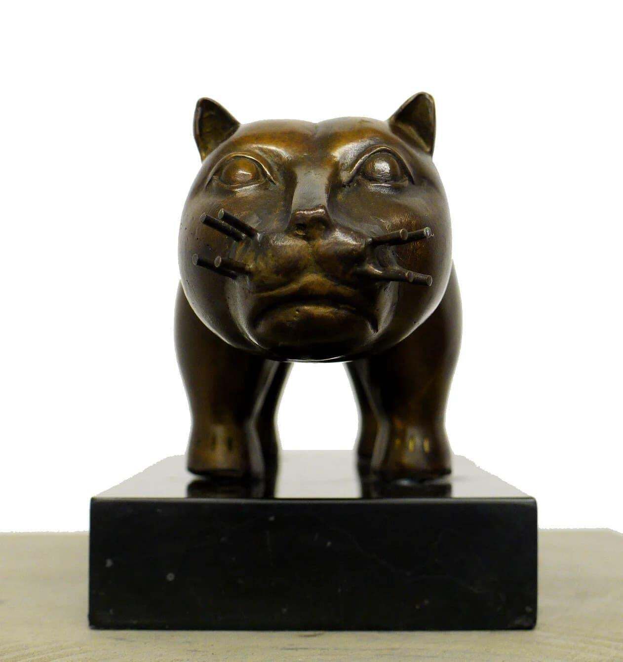 Bronze Sculpture – El Gato – In The Style Of Fernando Botero photo buy