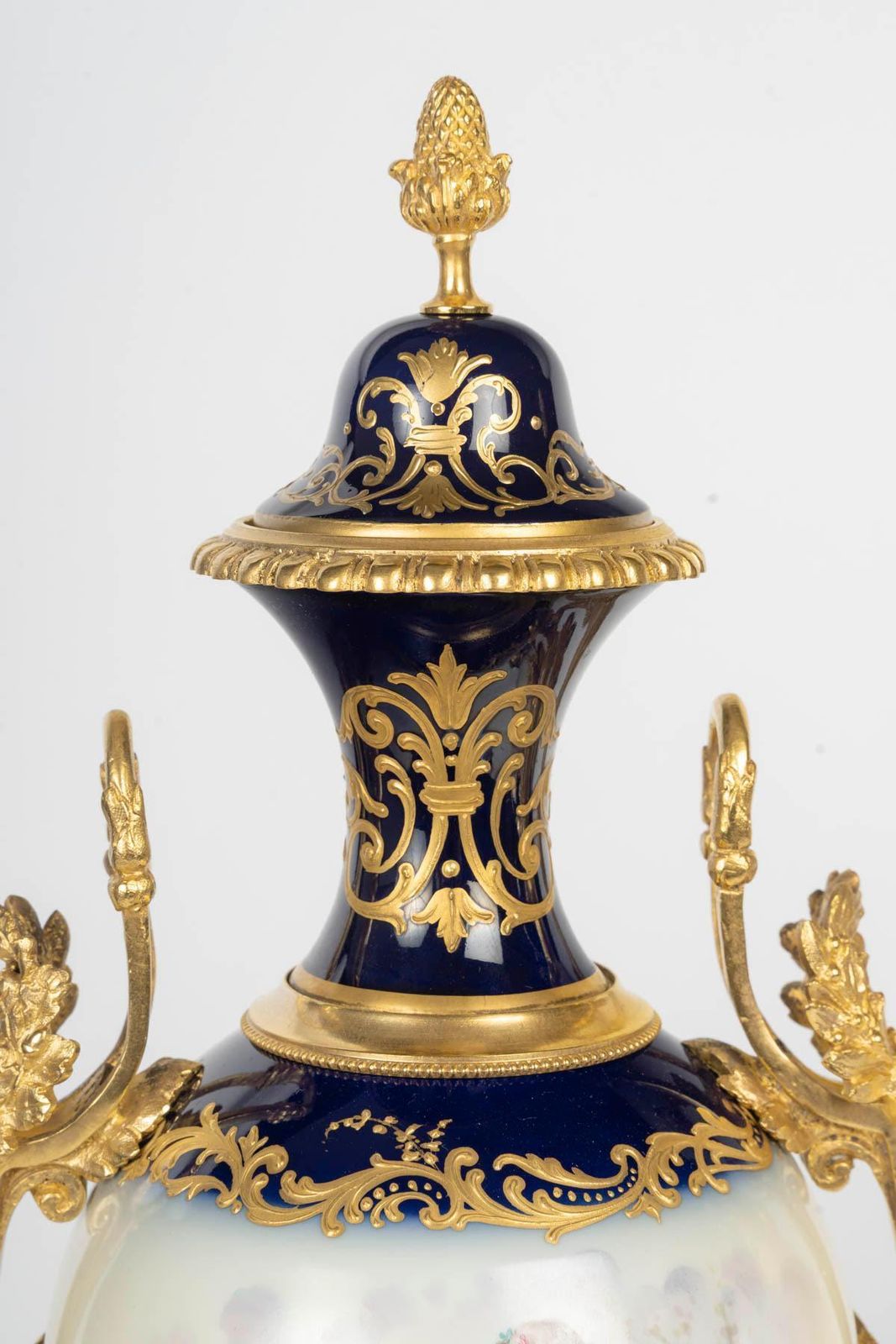 Pair Of Covered Vases In Sèvres Porcelain, Napoleon III Period, 19th Century. photo for sale