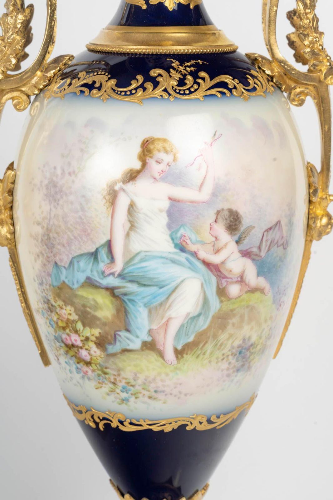 Pair Of Covered Vases In Sèvres Porcelain, Napoleon III Period, 19th Century. photo Home Decor