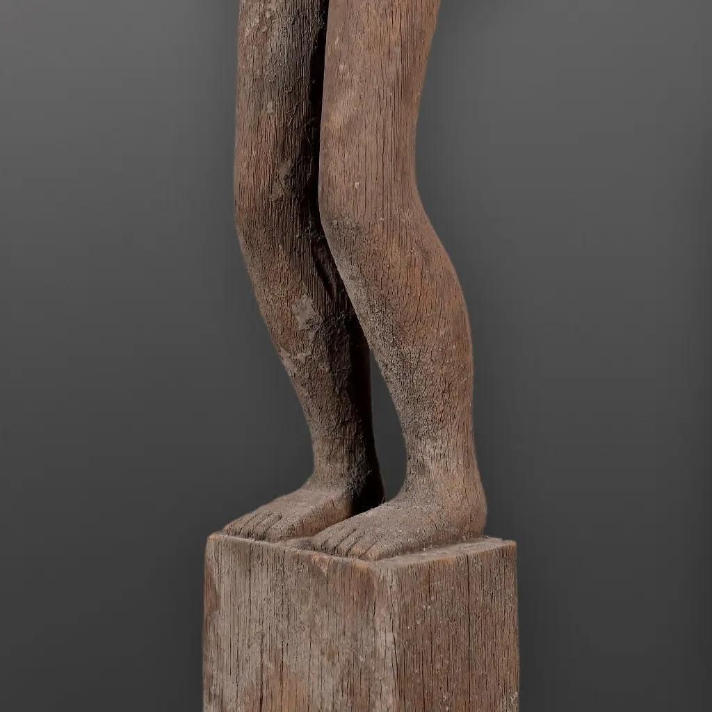 Large Tribal Fetish From Borneo In Aged Wood – Indonesian Ethnic Sculpture photo Art