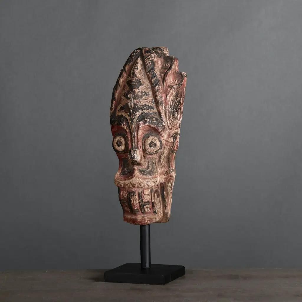 Traditional Batak Painted Wooden Mask –  Tribal Art From Sumatra photo for sale