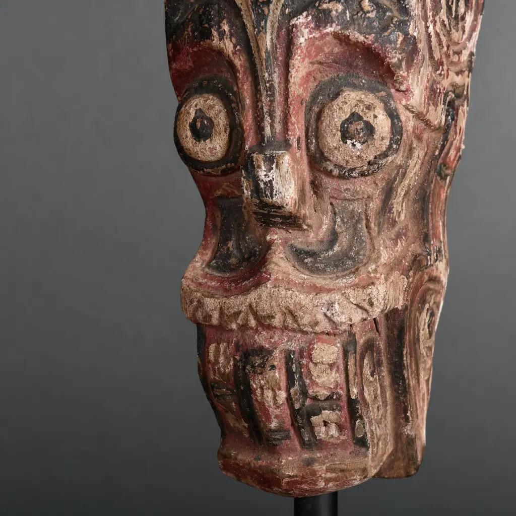 Traditional Batak Painted Wooden Mask –  Tribal Art From Sumatra photo 707.0