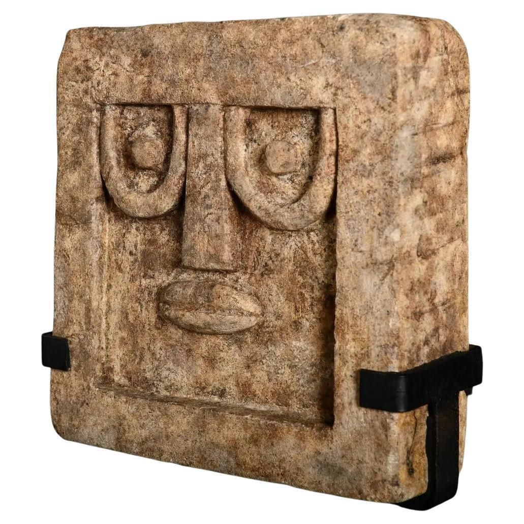Primitive Sandstone Stele In Natural Tones – Khôl Model, South Arabian Style photo furniture