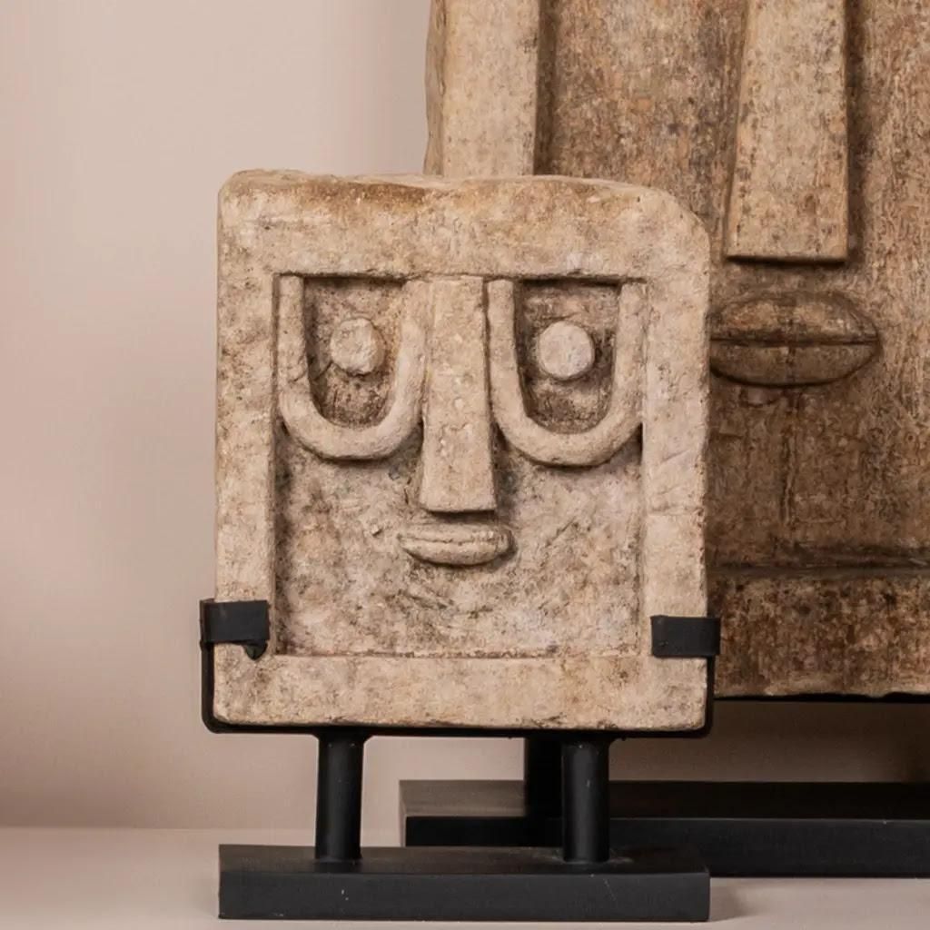 Primitive Sandstone Stele In Natural Tones – Khôl Model, South Arabian Style photo buy