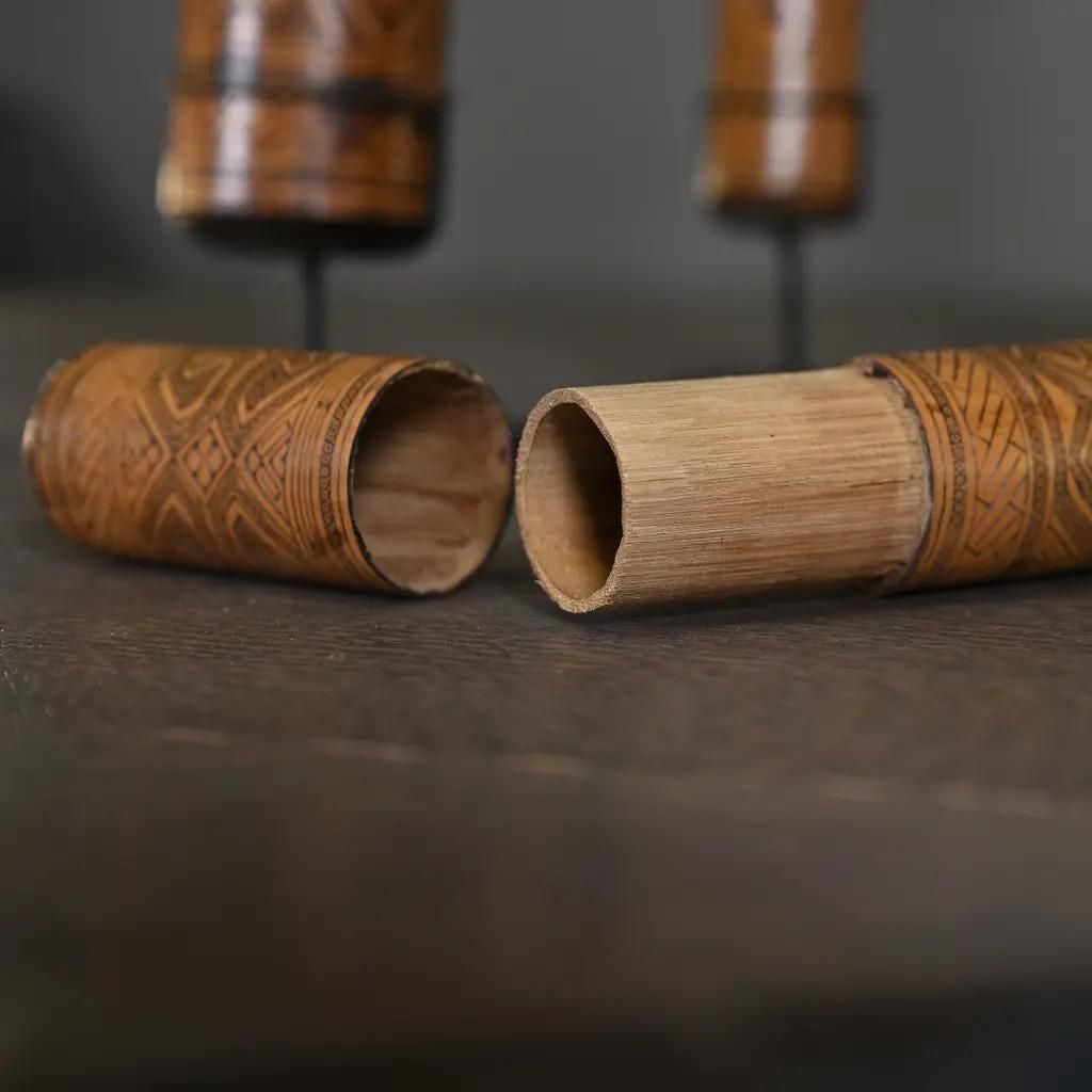 Set Of 3 Carved Wooden Ointment Boxes From Timor – Ethnic Primitive Style photo for sale