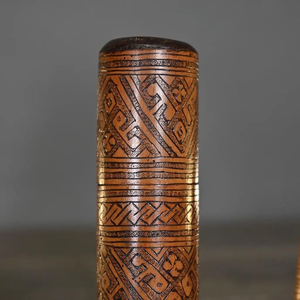 Set Of 3 Carved Wooden Ointment Boxes From Timor – Ethnic Primitive Style photo Home Decor