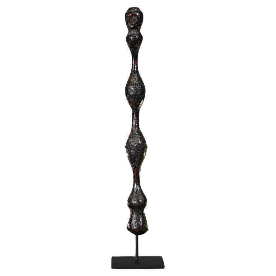 Indonesian Hand Carved Wooden Weaver’s Spinner – Primitive Art On Stand