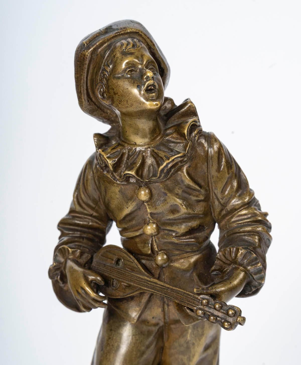 Sculpture In Patinated Bronze, Signed Bouret, Xxth Century, Art Deco Style. photo vinterior