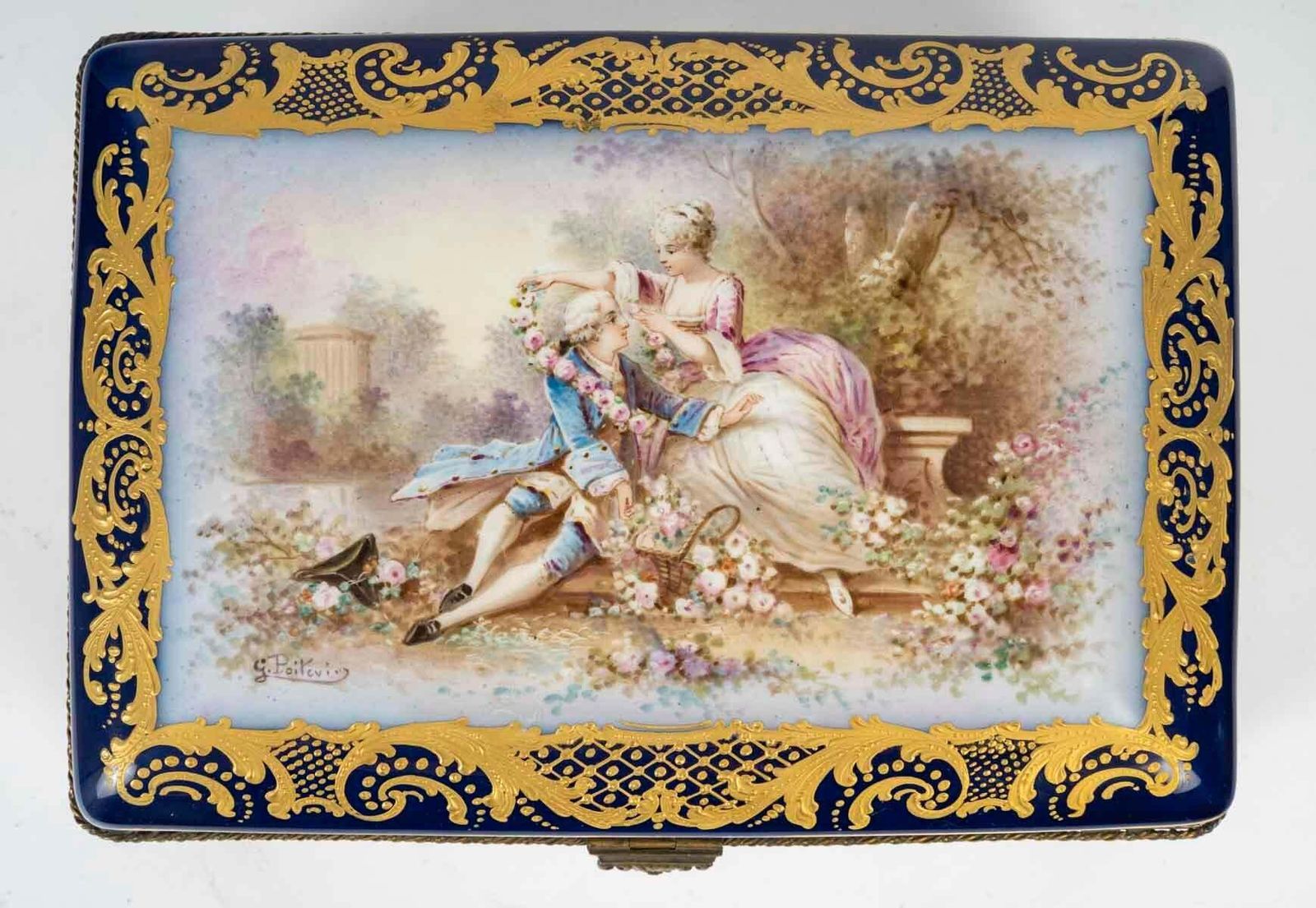 Sèvres Porcelain Box, 19th Century, Napoleon III Period. photo for sale