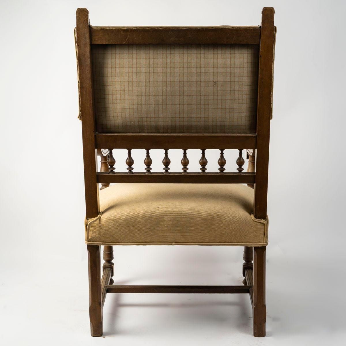 Large Armchair In The Henry II Style, 19th Century, Napoleon III Period. photo buy