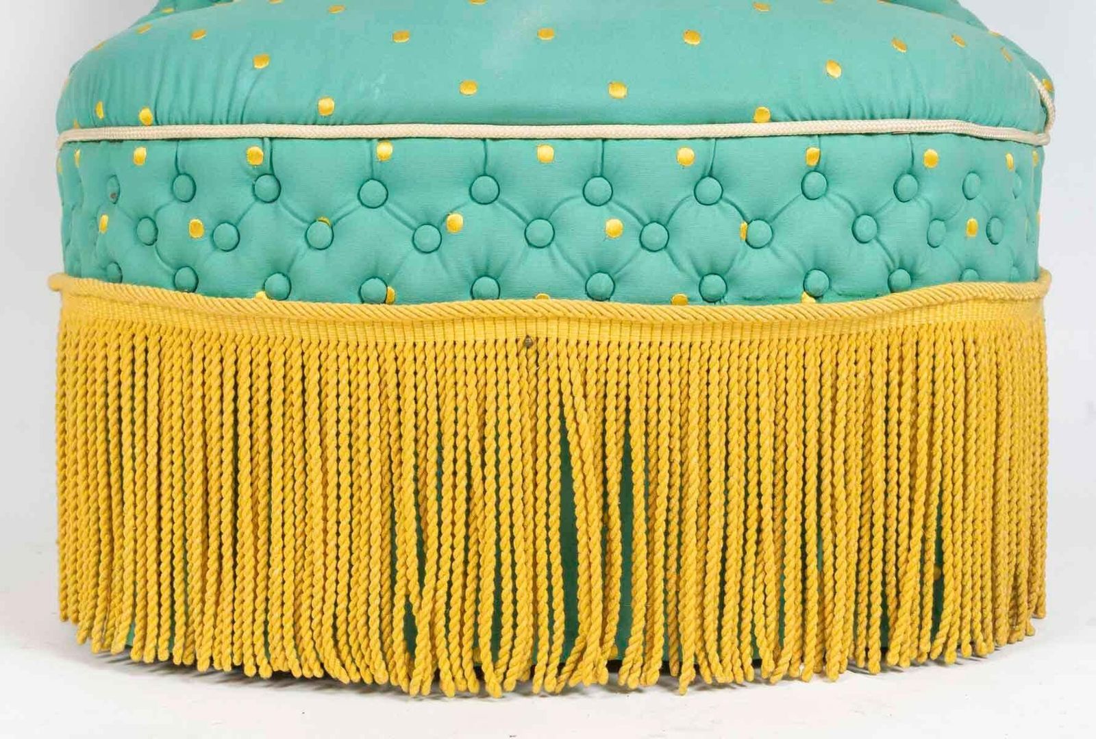 Armchairs, Napoleon III Period, 19th Century, Upholstered In Green And Gold. photo Furniture