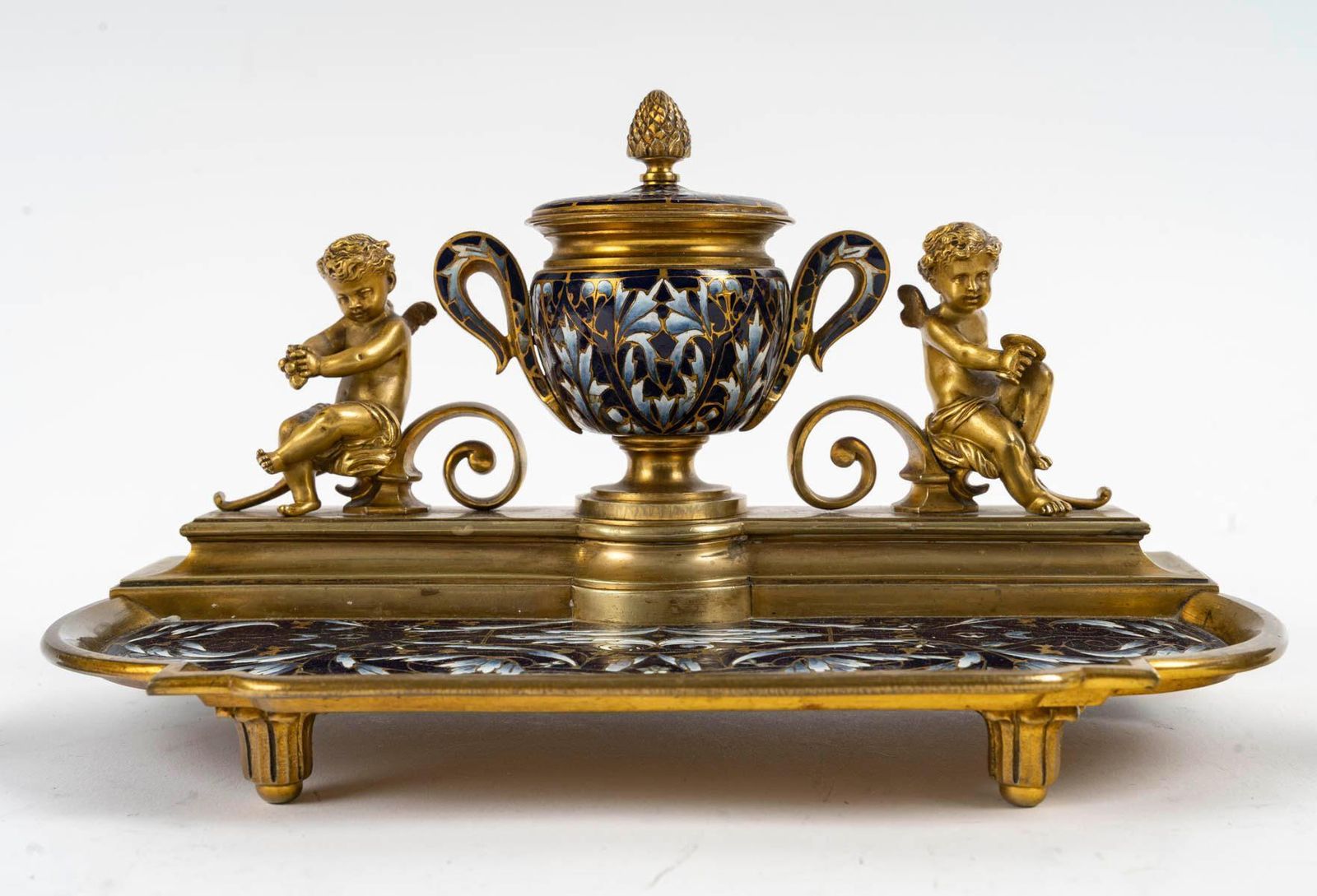 An Inkwell And Two Candlesticks From The 19th Century, Napoleon III Period. photo furniture