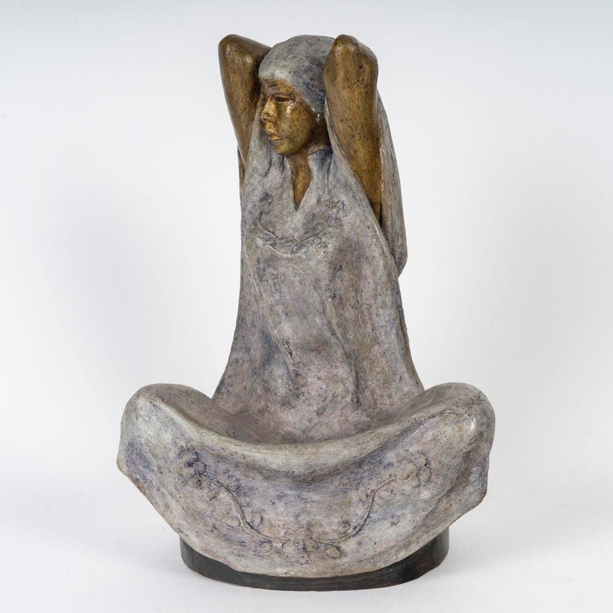 Bronze Sculpture Of A Woman, 1991, Signed. photo furniture