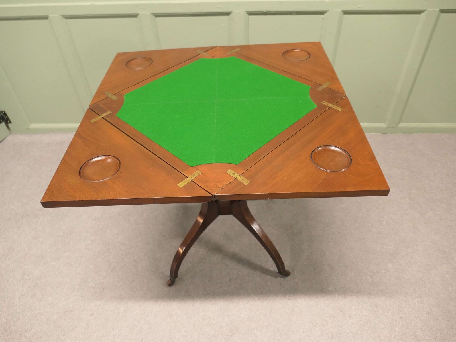 Victorian Envelope Card Table With Gaming Wells photo Furniture
