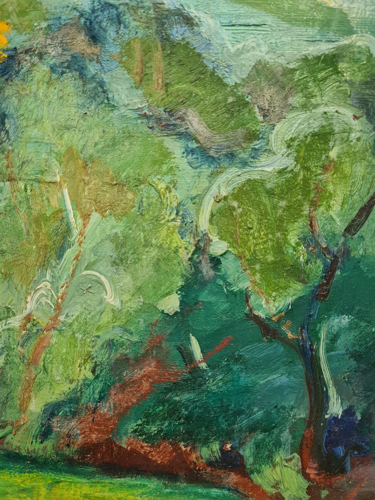 Fauvist French Landscape, Mid Century Oil On Canvas By Jean Perret photo vinterior
